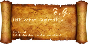 Hörcher Gusztáv névjegykártya